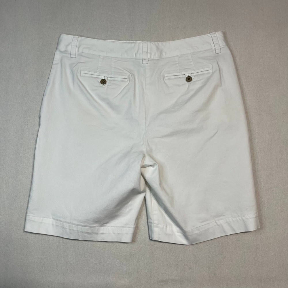 Talbots Stretch White Bermuda Shorts Cotton Blend Stretch Casual -‎ Size 12 - Picture 3 of 9